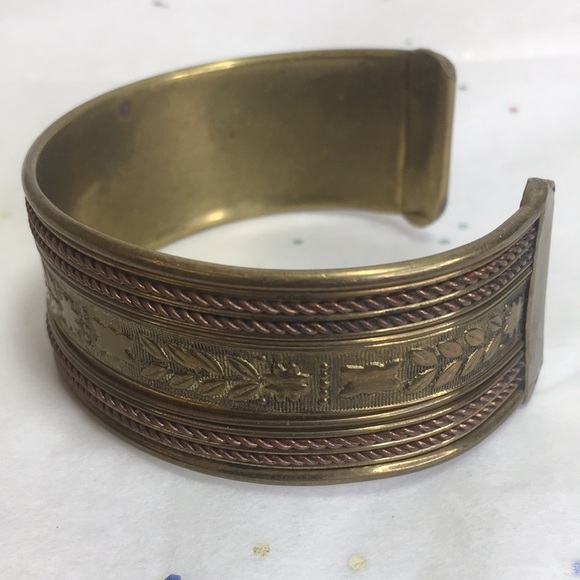 Vintage Solid Gold Brass Bracelet made in India - Picture 1 of 5